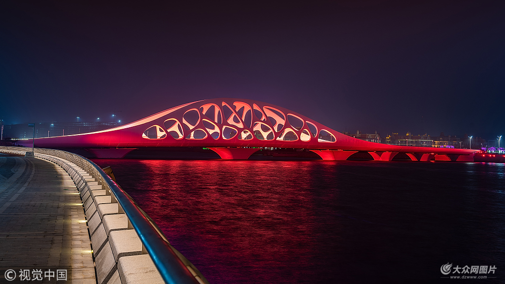 青岛大桥 夜景图片